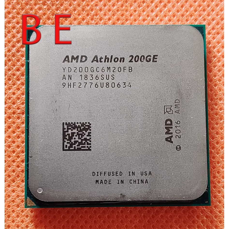 Athlon 200GE AM4 ซ็อกเก็ตเดสก์ท็อป CPU โปรเซสเซอร์ 2-Core 3.2GHz 4 ด้าย YD200GC6FBBOX Pre-owned เดสก