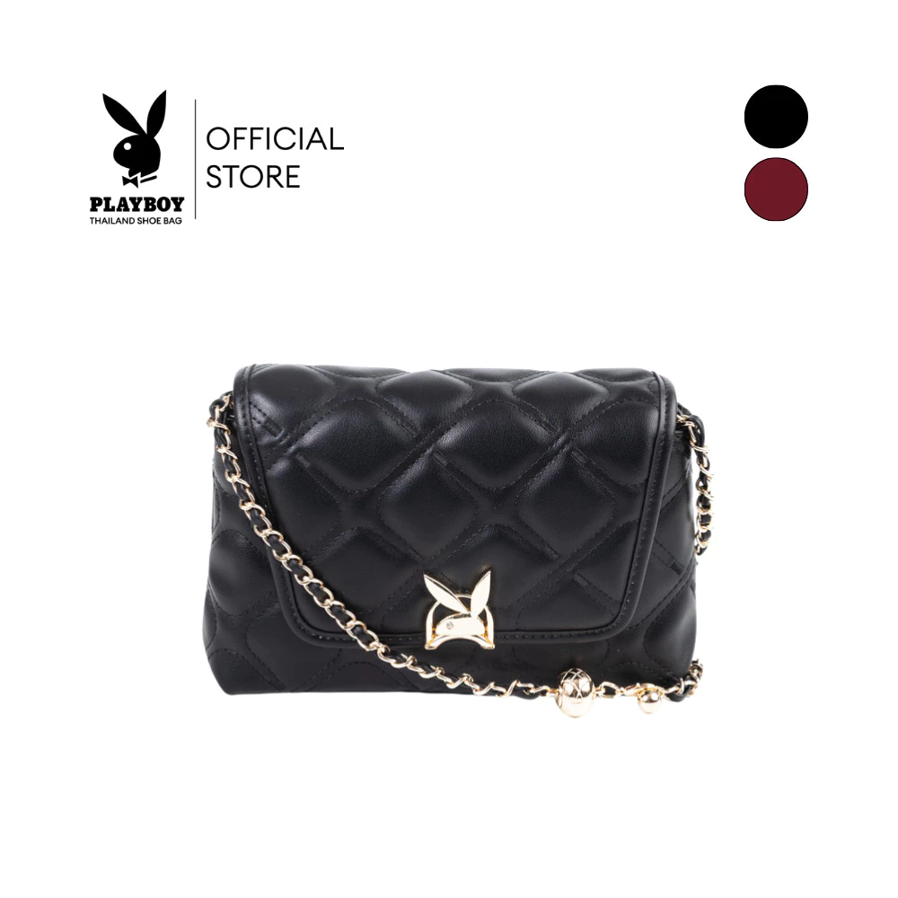 PLAYBOY รุ่น Cira Flap Bag(O)กระเป๋าสะพายข้างผู้หญิง รหัส ST-BS262PB159 ดีไซน์หนังบุนวมทั้งใบ มี 2 สี