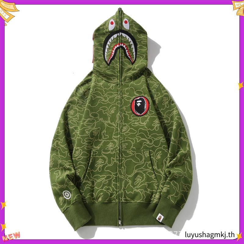 Bape AD teckno เสื้อฮู้ดมีซิปสะท้อนแสง