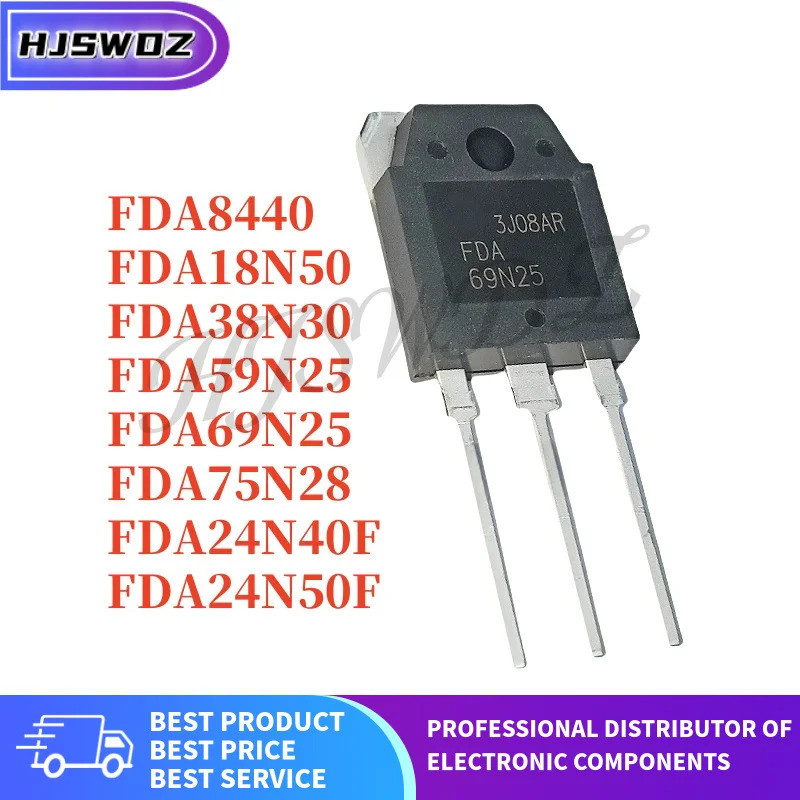 5PCS FDA69N25 FDA24N40F FDA38N30 FDA75N28 FDA24N50F FDA59N25 FDA8440 FDA18N50 TO-3P ยี่ห้อใหม่ในสต็อ