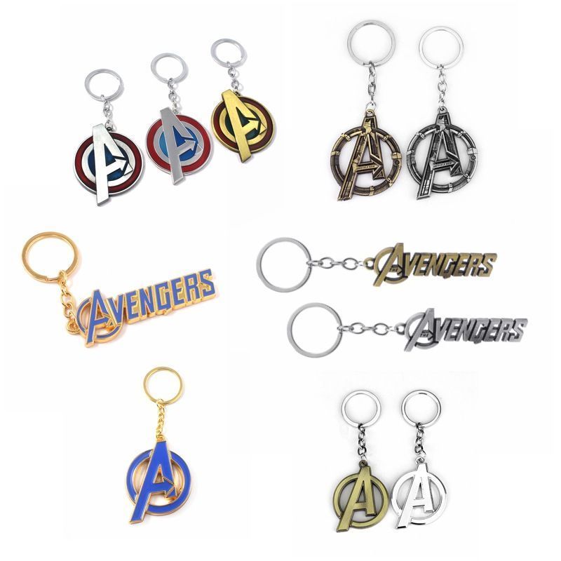 Avengers Avengers Avengers Avengers A-word โลโก้พวงกุญแจจี้ Marvel ภาพยนตร์ สินค้า U