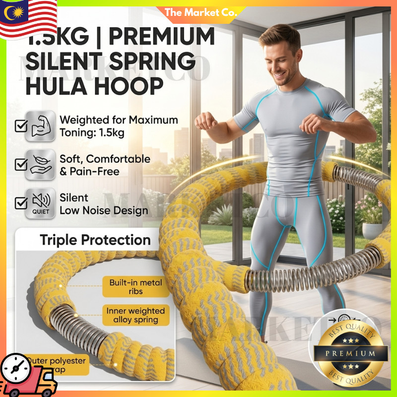 HOT DEALUpgrade Spring Hula Hoop – Soft Full Wrapped Fitness Slimming Tool for Weight Loss Alat Sena