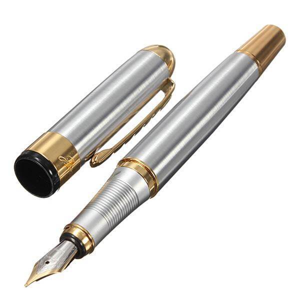 Jinhao 250 Frosted White Gold Fountain Pen M Nib Fountain Pen ของขวัญเทศกาล - INTL