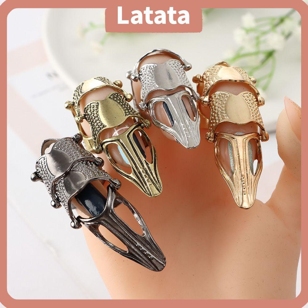 LATATA Finger Claw Ring Knuckle Full Finger Metal Rock Scroll