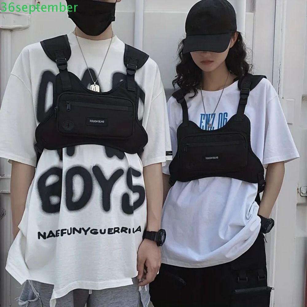 SPEPEMBER Hip Hop Vest Bag, Hip Hop Functional Chest Bag,Functional Vest Bag Streetwear Large Capaci