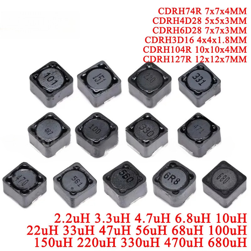 10 ชิ้น/5 ชิ้น CDRH127R/74R/4D28/6D28 CDRH3D16 CDRH104R Shielded Inductor SMD Power Inductiveance 4.