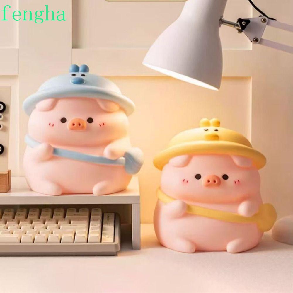 ถังออมสินเหรียญ ฮวงฮา หมูน่ารักป้องกันการตกการ์ตูนเหรียญถังสร้างสรรค์ อิน สไตล์ทนทานความจุขนาดใหญ่เด็กกล่องเก็บเด็กของขวัญ