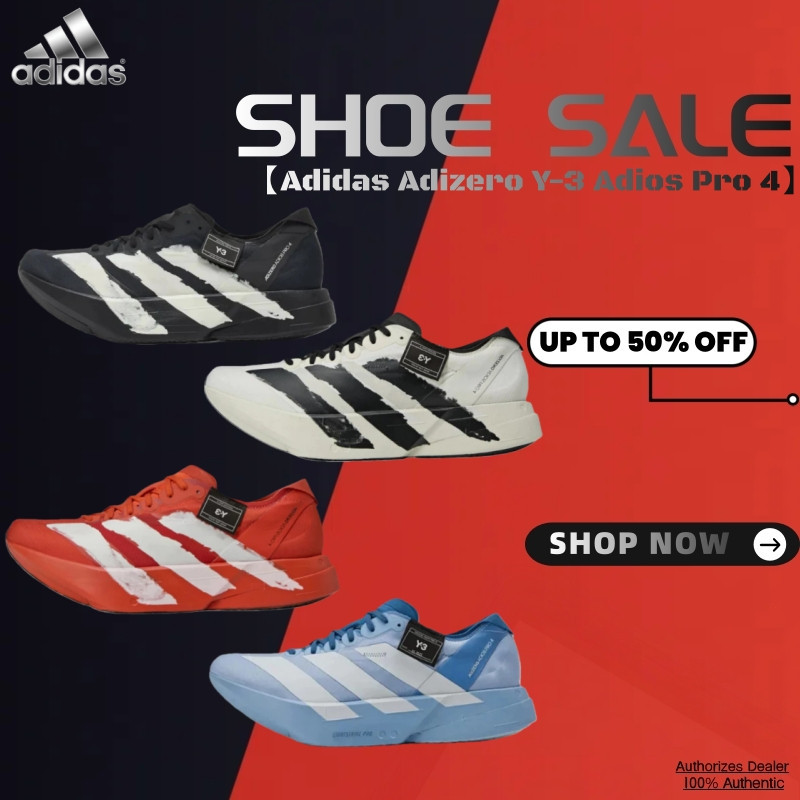 New Model!Adidas Adizero Y-3 Adios Pro 4 รองเท้าวิ่ง JR6655/JR6656/JR6657/JS3148/JS3155