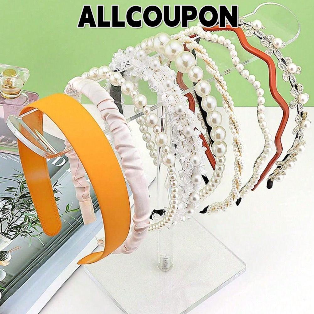 ALLCOUPON อัลโคอัพปอน ที่วางที่คาดผมชั้นวาง,ที่ใส่ผูกผมสร้อยคอสร้อยข้อมือยืนแสดง,ที่เก็บเครื่องประดับอะคริลิที่ถอดออกได้ชั้นวางจอแสดงผล
