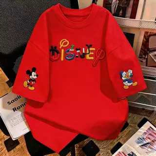 TEE·SHOP🍀 เสื้อยืด oversize เสื้อเท่ๆ เกาหลี "Disney Mickey" เสื้อแฟชั่นใ เกาหลีสไตล์ พิมพ์ลาย ผ้านิ่มใส่สบาย COD📦