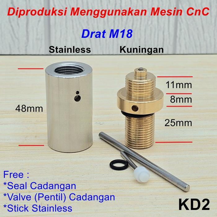 KD - KD2 管子胶棒Knock Down Dart M18 / aintball pcp hpa ดําน้ํา pin วาล์ว co2 ออกซิเจน air ถัง adaptor K
