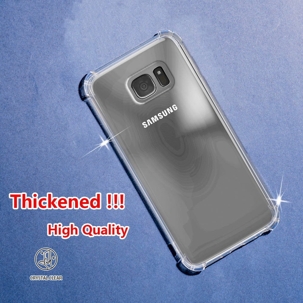 Samsung Galaxy S7 Edge SM-G935F SM-G935FD SM-G930F Crystal Clear Jelly Case Air-Guard Corner Soft TPU ยืดหยุ่นซิลิโคนป้องกันยางเคสโทรศัพท์โปร่งใส