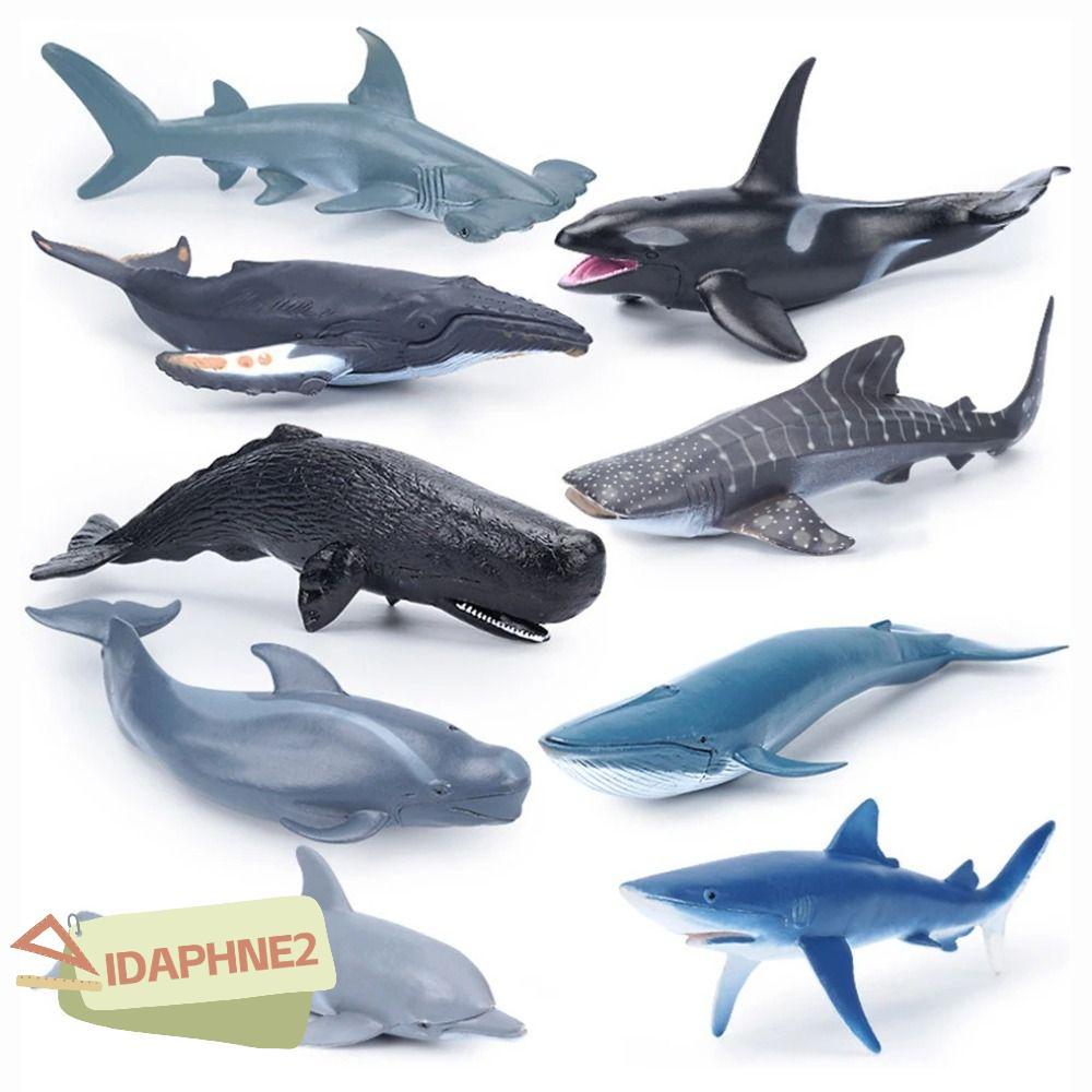 IDAPHNE2 จําลอง Sea Life, สัตว์สัตว์ทะเลตุ๊กตา Whale, ของเล่นเพื่อการศึกษา PVC Dolphin Hammerhead Ocean Action Figures