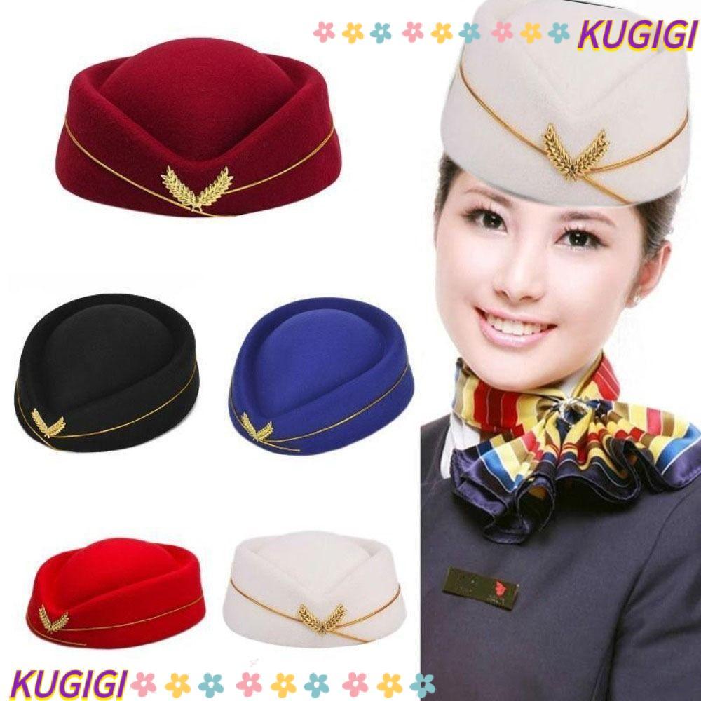 KUGIGI Air Hostess หมวกคุณภาพสูงสำหรับลุคพาร์ตี้และสไตล์ของผู้หญิง