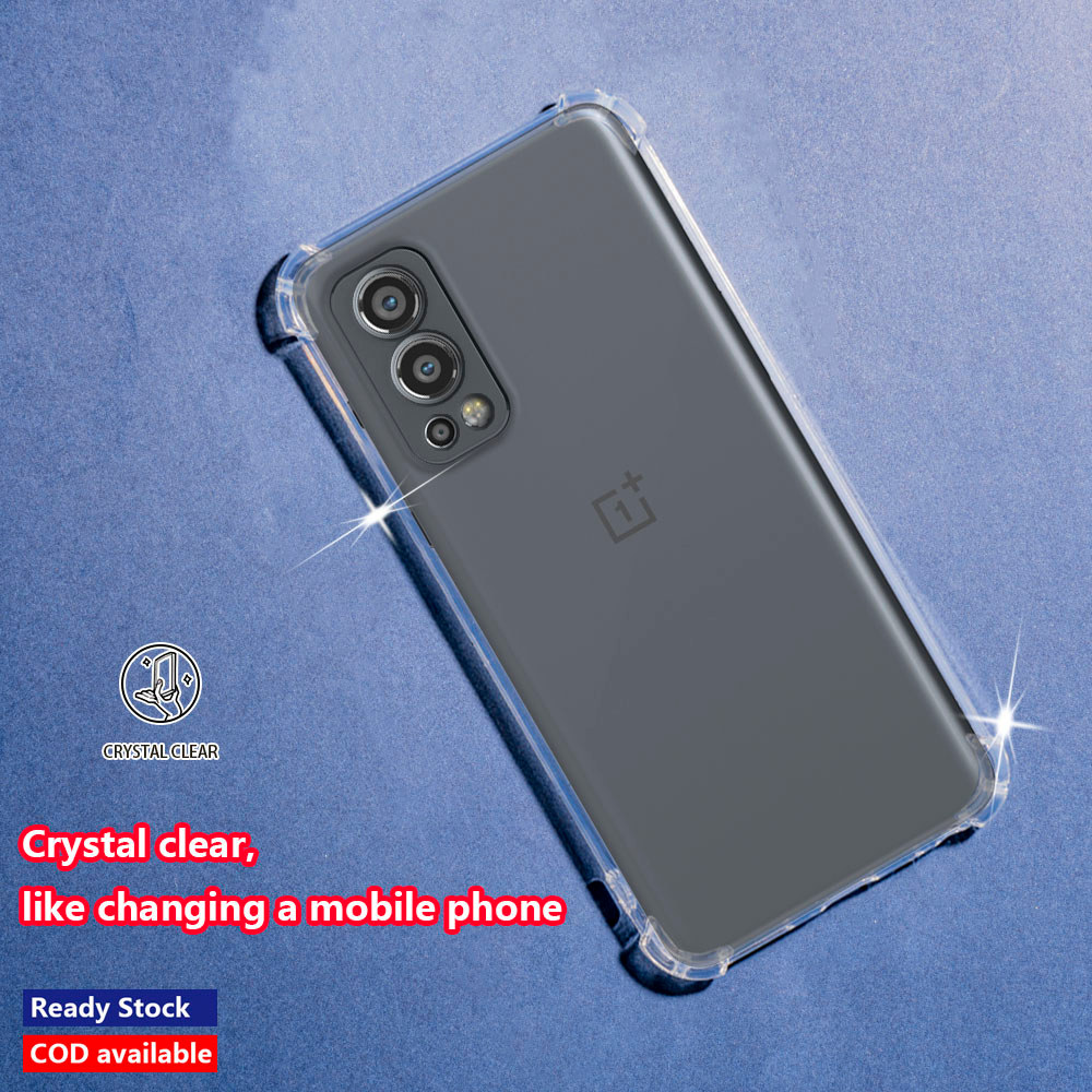 OnePlus Nord 2 5G DN2101 DN2103 Crystal Clear Jelly Case Air-Guard Corner Soft TPU ยืดหยุ่นซิลิโคนป้