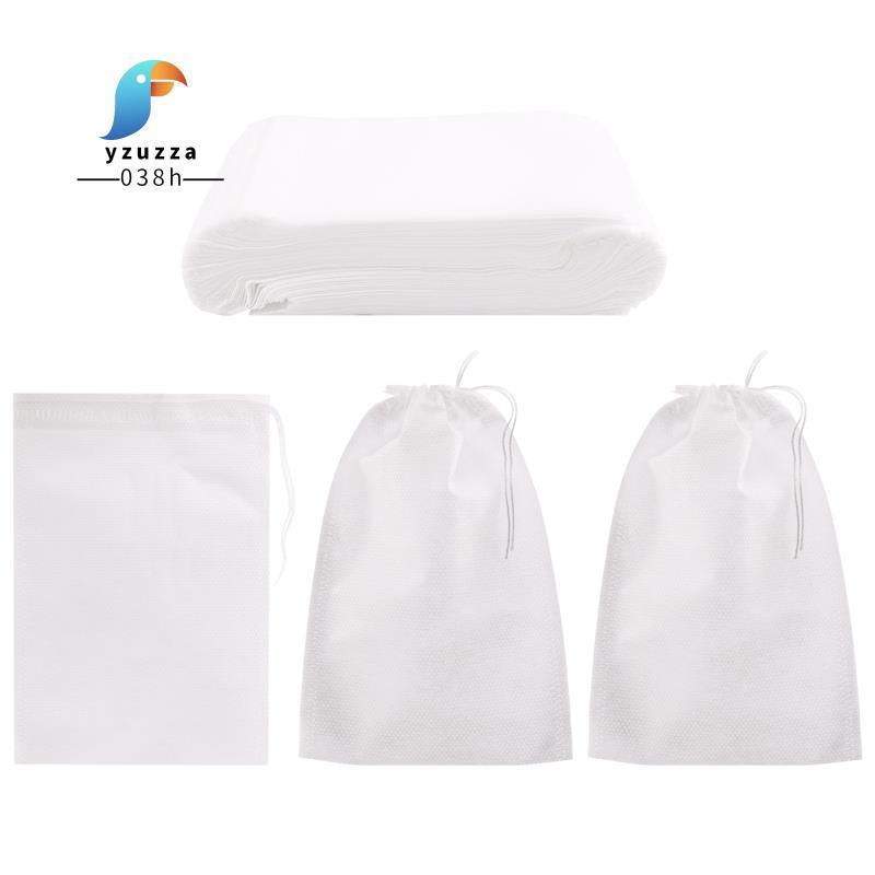 [ส่วนลด Y3]100 ชิ้นของ Mess-Free Cold Brewing Bag ทิ้งถุงกรองกาแฟ Fine Mesh Brewing Drawstring Bag