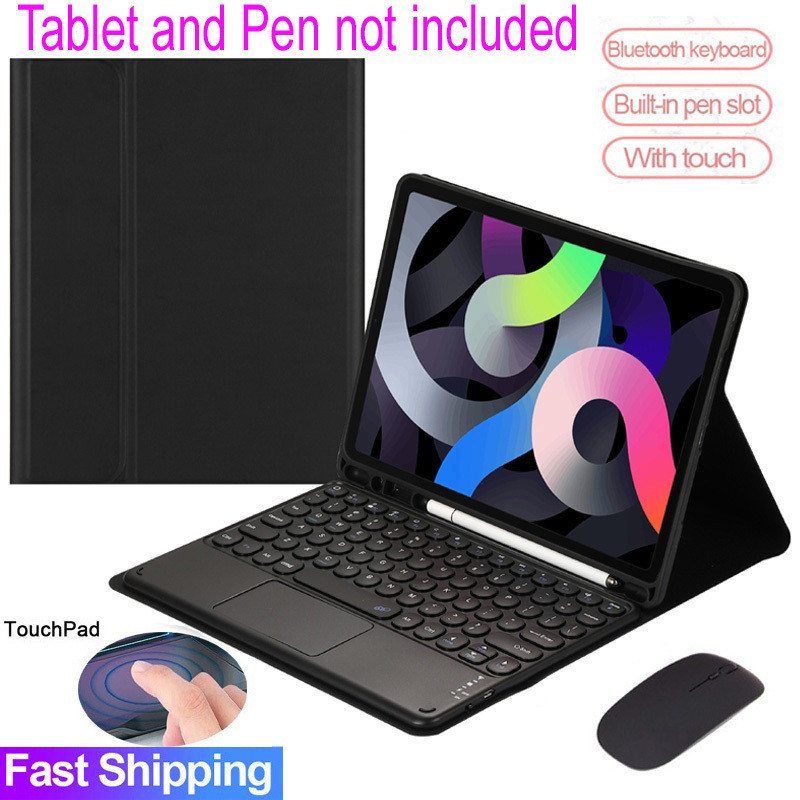 เคสพร้อมคีย์บอร์ดทัชแพดสําหรับ Samsung Galaxy Tab S6 Lite / S10 lite / A11 / Tab A7 / S11 รอบบลูทูธค