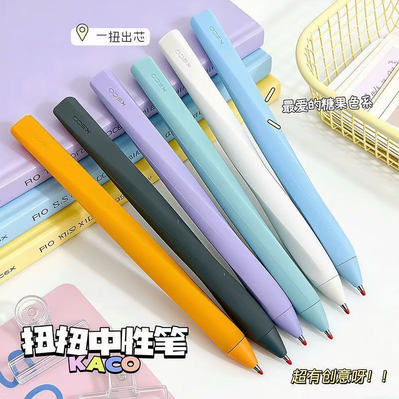 2026 สไตล์ใหม่ KACO Twist Pen Creative High-value เครื่องเขียน Quick-drying Smooth 0.5 สีดําลายเซ็นแปรงคําถามปากกาขนาดกลาง20260414