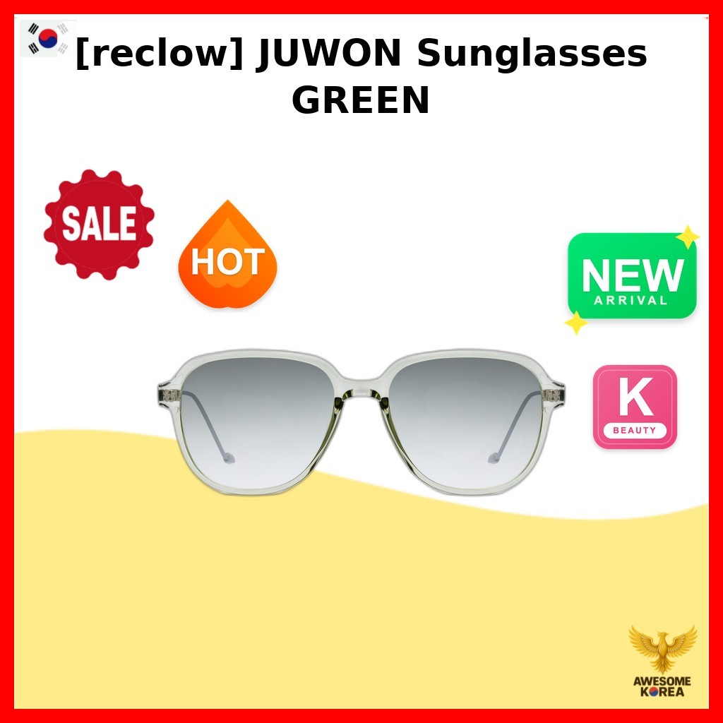 แว่นกันแดด JUWON กรอบโอเวอร์ไซส์สีเขียว นำเข้าจากเกาหลีโดย AwesomeKorea
