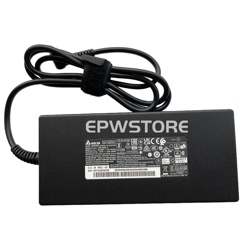 DELTA 240W 20V 12A เครื่องชาร์จอะแดปเตอร์ AC สําหรับ MSI Stealth 14Studio A13VF-032AU PSU