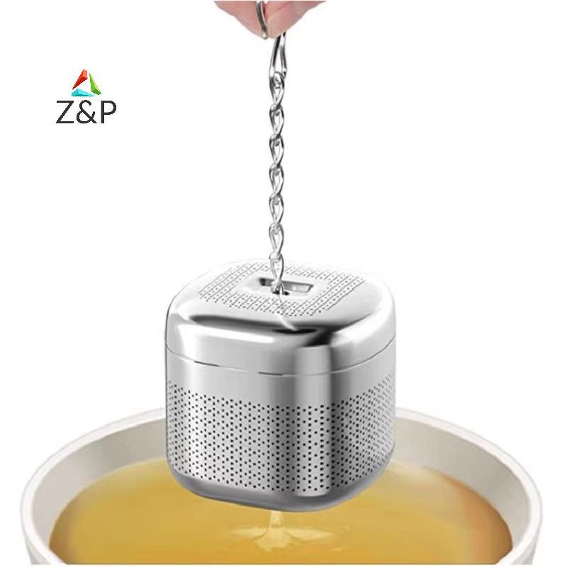 [Z&PT] ที่กรองชาสแตนเลส Ball Square Tea Leakage Filter Tea Ware Tea Filter Extra Fine Mesh Loose Tea