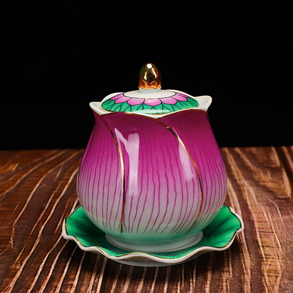 Fortune Lotus ถ้วยน้ําศักดิ์สิทธิ์ถ้วยน้ํา Purification Guanyin Great Compassion ถ้วยน้ํา Lotus น้ํา