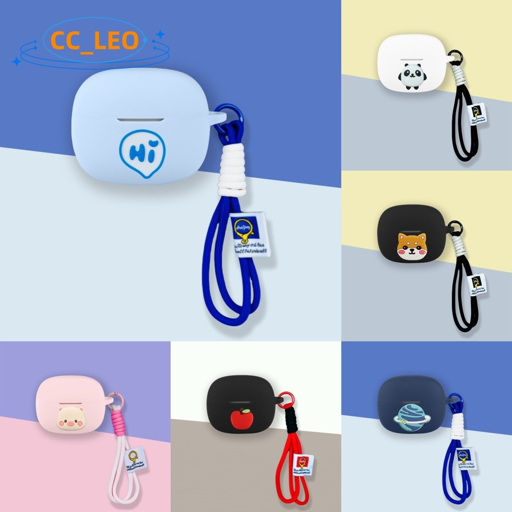 for OnePlus Nord Buds 4 Pro Case Cute Piglet Shiba Inu Lanyard Silicone Soft Case Suitable for OnePl