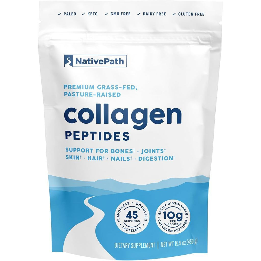 NativePath Collagen Peptide Protein Hydrolyzed1Type and3Type Collagen Powder for Hair and Nails15.4O