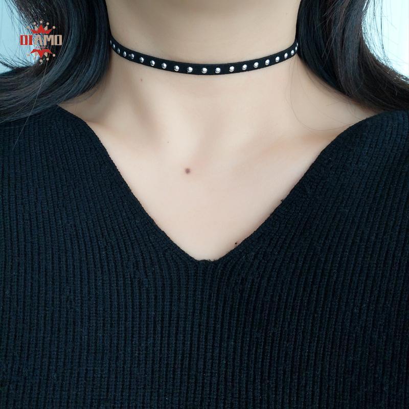 DIAMONDLURE Punk Sweet Rivets Choker Clavicle Chain Collar Nelace อุปกรณ์เสริมสําหรับผู้หญิง KKY