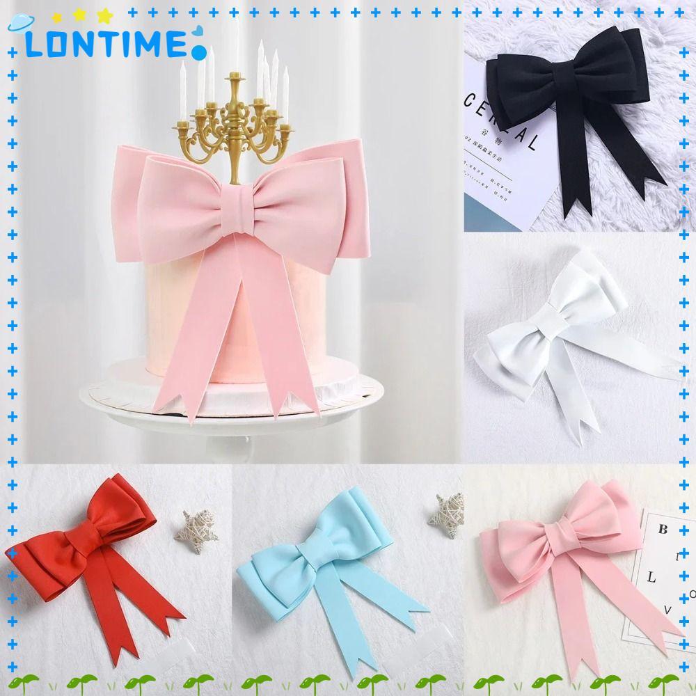 LONTIME ตกแต่งเค้ก,อุปกรณ์ปาร์ตี้เบเกอรี่ตกแต่งโบว์เค้ก Topper,น่ารัก EVA ตกแต่งงานแต่งงานแผ่นเค้กวันเกิด