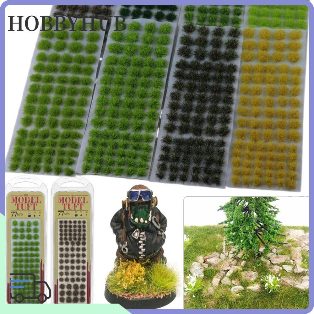 HOBBYHUB 77PCS หญ้า Tufts การสร้างแบบจําลองวัสดุฉากรุ่นผสมขนาดจําลอง Wargame ทิวทัศน์