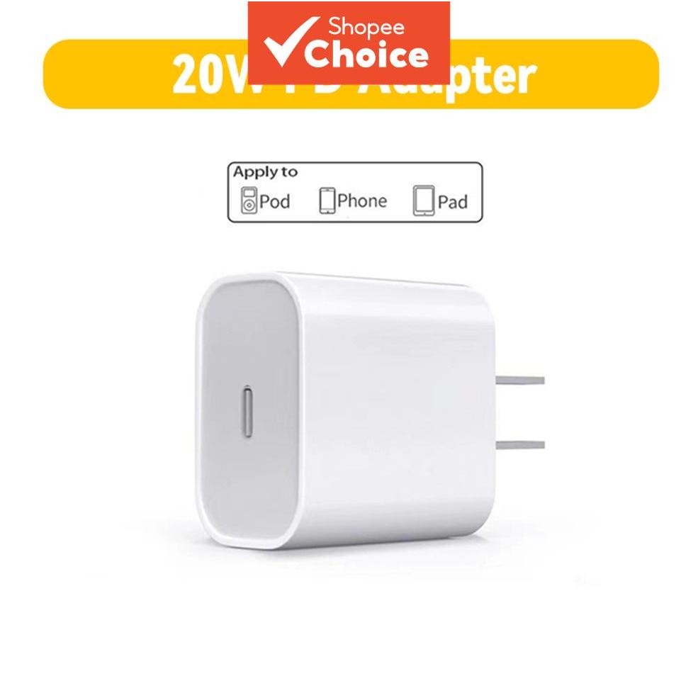 ที่ชาร์จติดผนังแบบ USB-C PD 3.0 20W สําหรับ iPhone รองรับการชาร์จเร็ว อะแดปเตอร์ปลั๊ก US