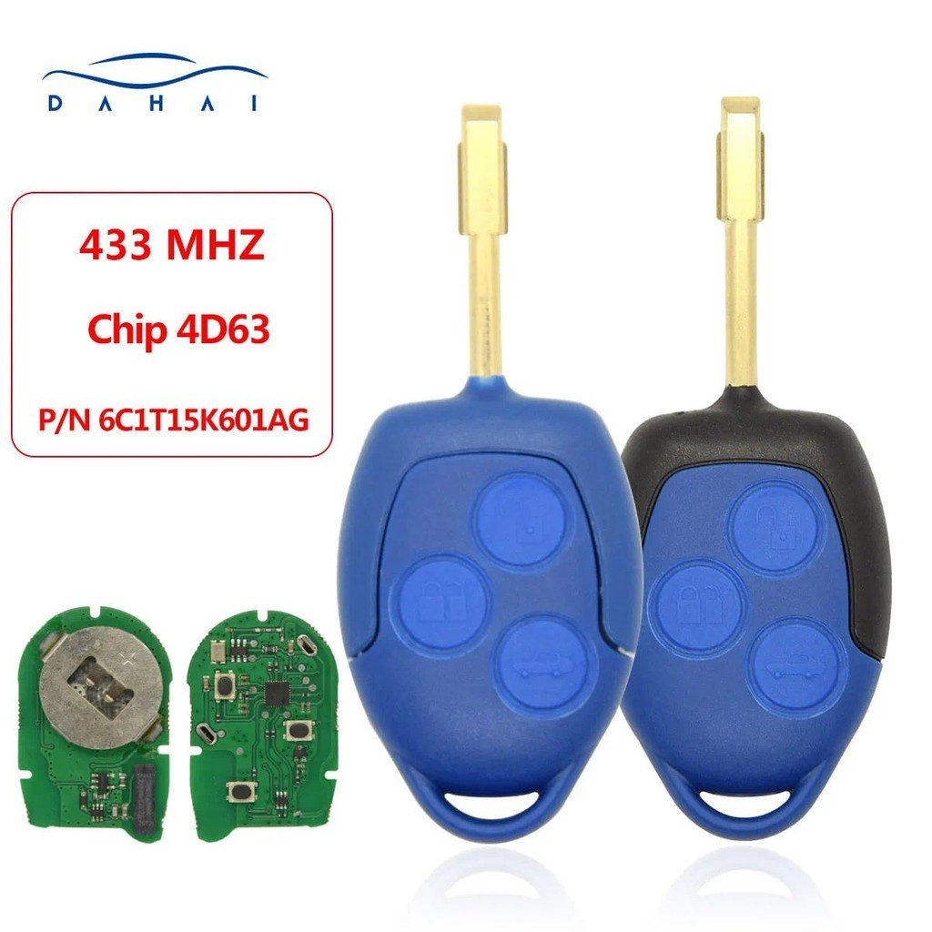Dahai P/N: 6C1T15K601AG 3 ปุ่ม 433Mhz 4D63 ชิปรีโมทกุญแจรถสําหรับ Ford Transit WM VM 2006-2014 P/N ส
