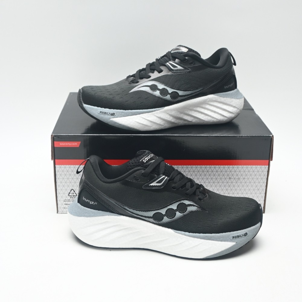 Saucony TRIUMPH 22 Running Sues สําหรับผู้ชายและผู้หญิงรองเท้าผ้าใบคู่ Unisex Cushioned และตาข่ายระบ