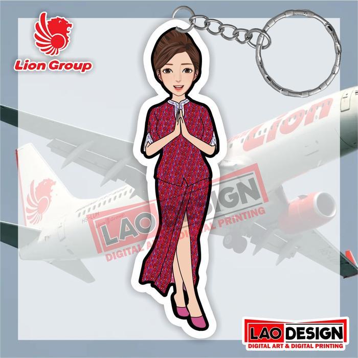 Gantungan Kunci Pramugari Lion Air - Gantungan Kunci Akrilk - Maskapai Lion Air - Gantungna Kunci Pr