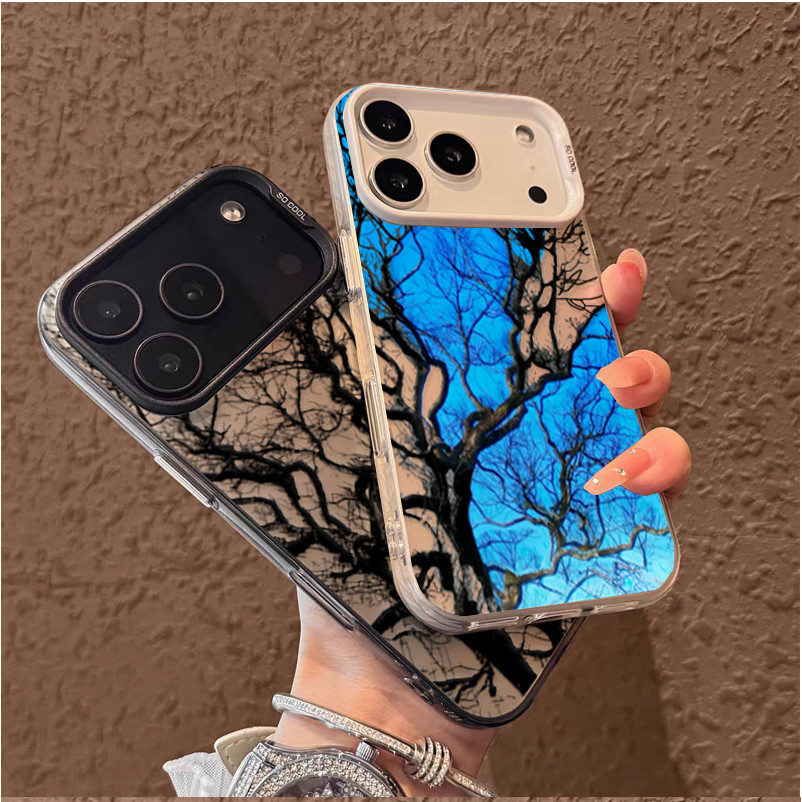 Art TreeสีดําสาขาภาพวาดรูปแบบสําหรับOPPO A5 5G A2 A3 A6 PRO A60 A79 A18 A38 A78 A74 A94 A58 A3X A40 