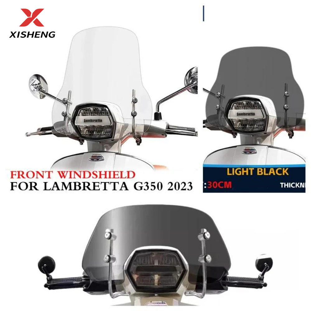 รถจักรยานยนต์ใหม่สําหรับ LAMBRETTA G350 2023 ด้านหน้ากระจกความสูงกว้าง Deflector สําหรับ Lambretta G