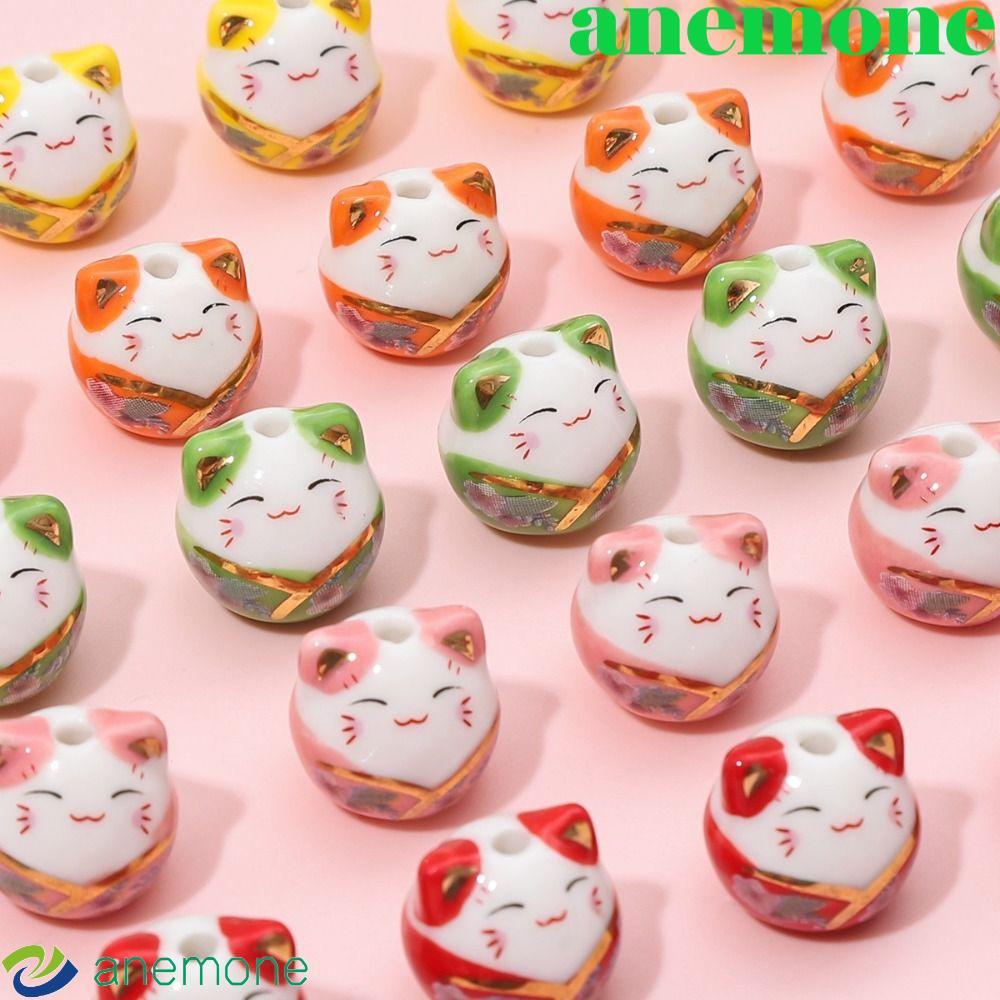ลูกปัดแมวน่ารัก AIMEONE Plutus & Kitty Cat Maneki-eko | สร้อยคอและสร้อยข้อมือเซรามิก | เครื่องประดับ