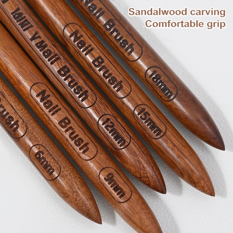 Renbg แปรงปากกาวาดเส้นเล็บ ลายดอกไม้ 6 9 12 15 18 มม. สําหรับตกแต่งเล็บ TH - รูปที่ 2