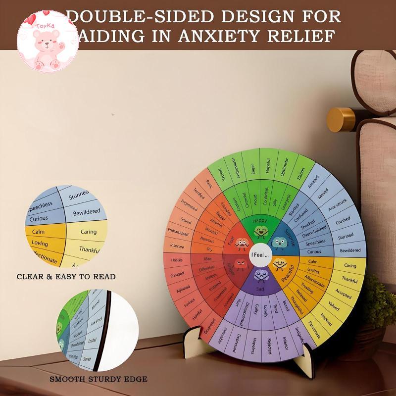 [Whbadguy] Feeling Wheel Round Emotion Wheel Chart for Home Study Room School Counselor