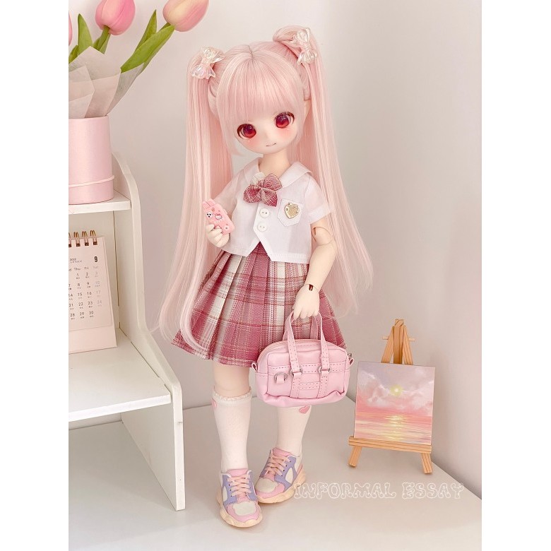 บางส่วนพร้อมสต็อก BJD14 สี JK แขนสั้นชุดกะลาสี 6 จุด 4 จุดหมีสาว/กระต่าย Peas Cat Coco mdd3 จุด