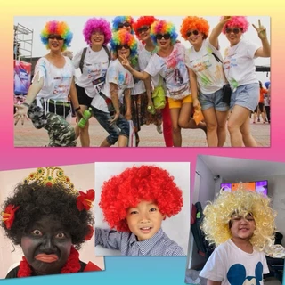 🌷 วิกผม Afro วิกฟู วิกผมหยิก รุ่นฟูพิเศษ แอโฟร แฟนซี แฮร์พีช ตัวตลก แอฟโฟร่ ผมปลอม หัวฟู เกรดพรีเมี่ยม 🌷