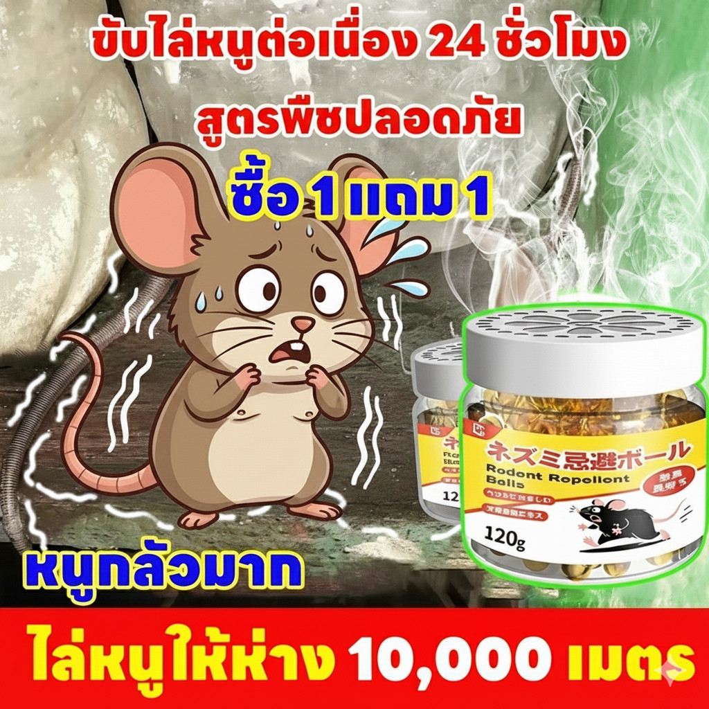 🐀ซื้อ 1 แถม 1 🐀เจลไล่หนู ไล่หนู ลูกเหม็นไล่หนู ยาไล่ กำจัด เจลไล่ในรถ ผลิตจากธรรมชาติ 120g ปลอดภัย