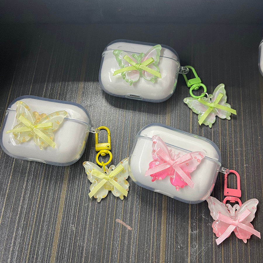 ลูกไม้ผีเสื้อจี้สําหรับ QCY T13 T13X T13ANC กรณีหูฟังที่ชัดเจนสําหรับ QCY T13 ANC ฝาครอบ