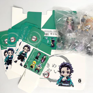 6 ชิ้น/เซ็ต 8-9 ซม.การ์ตูนอะนิเมะรูป Tanjirou Nezuko Zenitsu Inosuke Giyuu Rui รุ่น Q PVC Action Figures ตุ๊กตาของเล่น