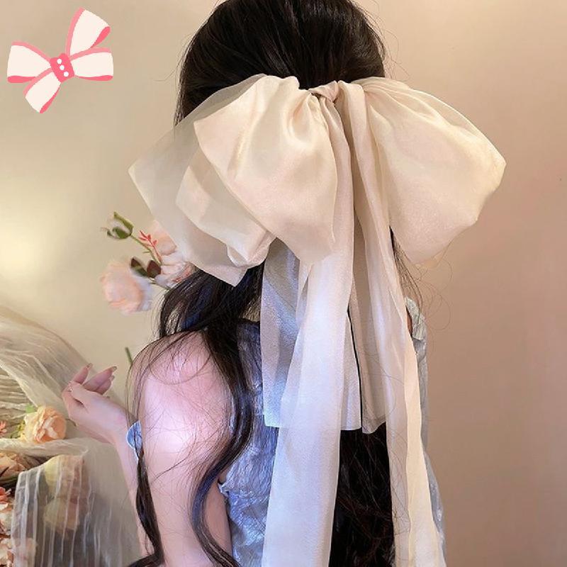 กิ๊บติดผมริบบิ้นโบว์ใหญ่สําหรับด้านหลังของ Noggin เครื่องประดับผมสําหรับผู้หญิง