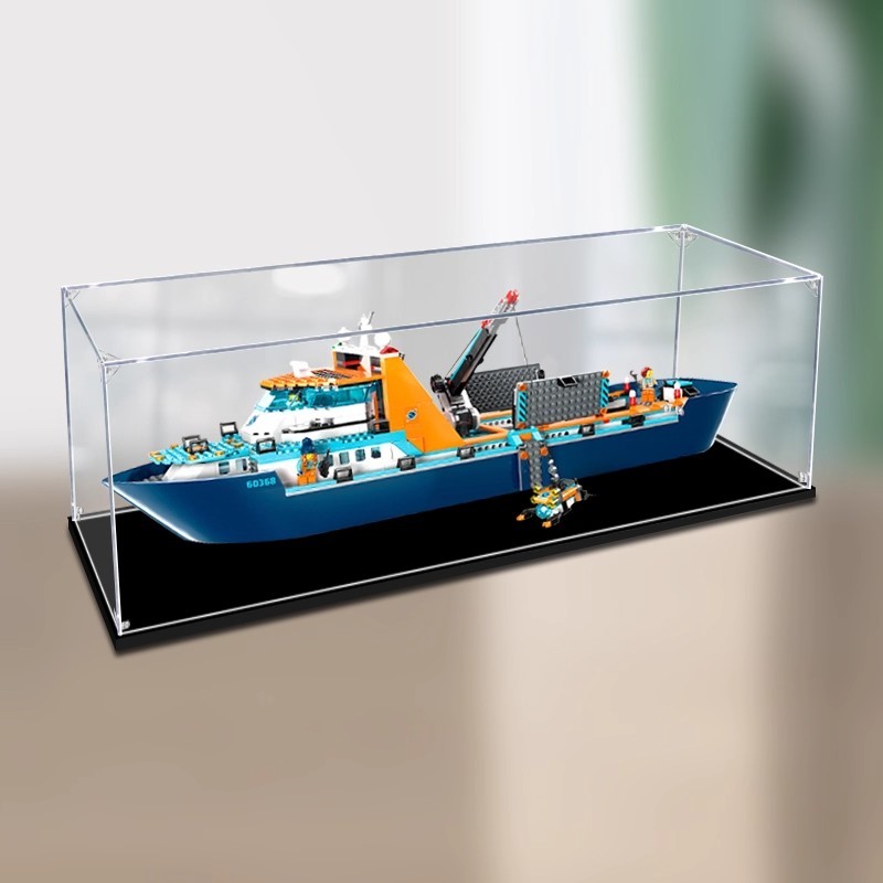 กล่องอะคริลิคใส ตู้โชว์กันฝุ่น Lego 60368 Arctic Explorer Ship เรือสำรวจน้ำแข็ง สั่งตัดตามขนาด