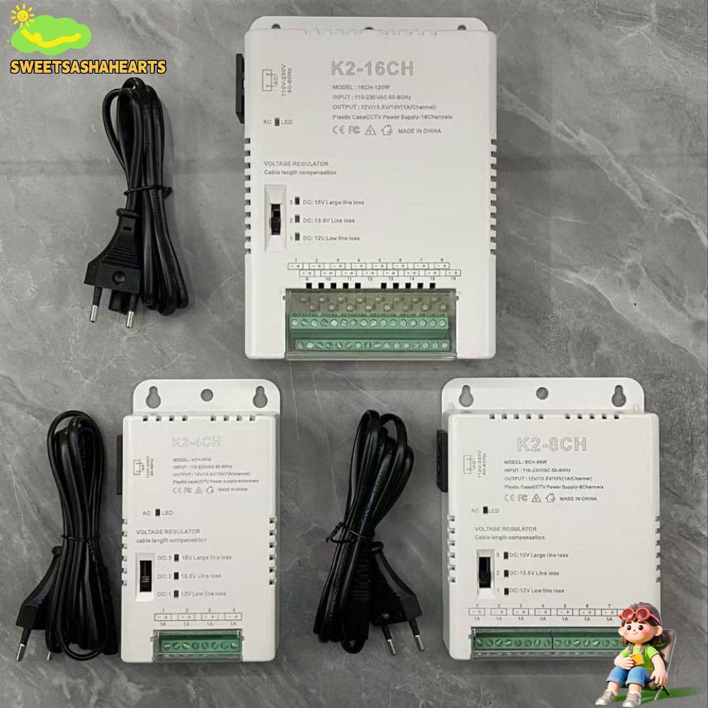 SWEETSASHA Power Supply Distribution, 90V-264VAC Input 12V-13.8-15VDC Output CCTV Camera Power Suppl