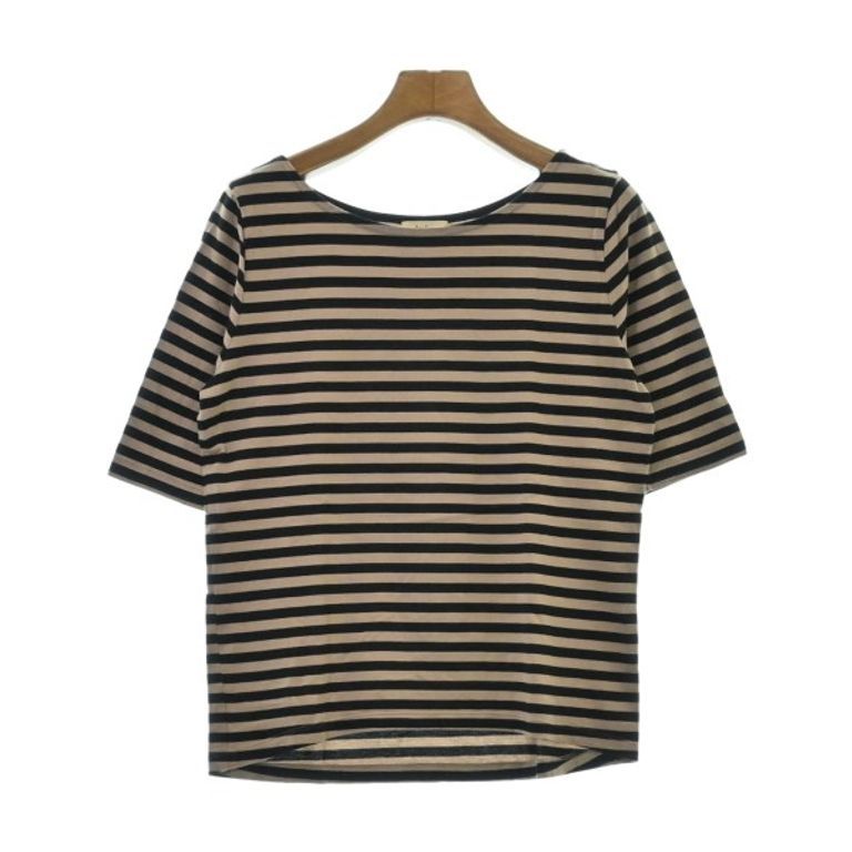 Ships Prefer Tshirt Shirt beige Striped Women black Direct from Japan Secondhand