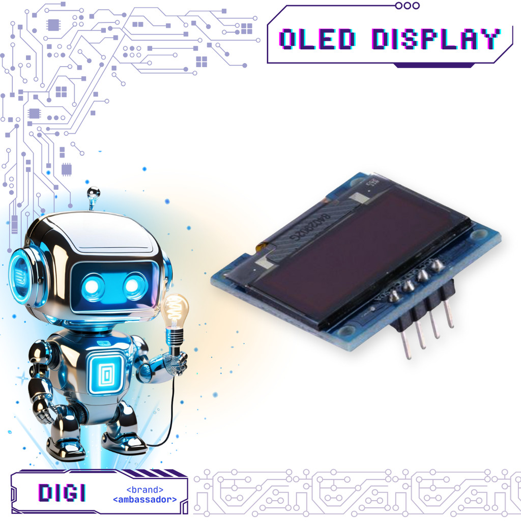 จอแสดงผล OLED 0.96 นิ้ว (อินเทอร์เฟซ 128X64 I2C) - Digibot
